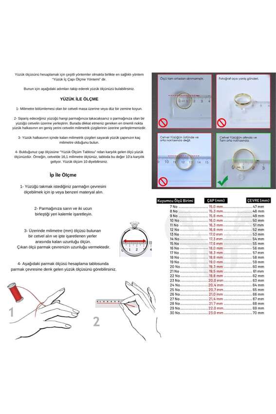 14 Ayar 14 Ayar 3mm Beyaz Köşeli Taşlı Alyans - 4